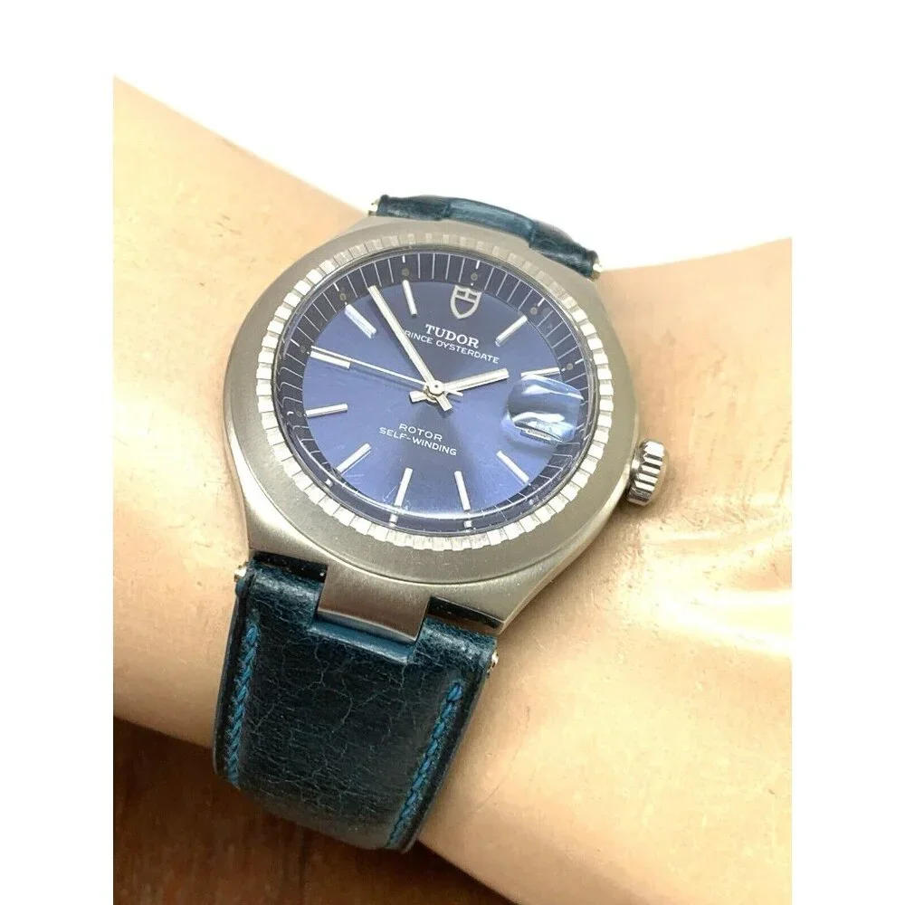 Tudor Mens Watch 9101/0 Vintage Prince Oysterdate Swiss Automatic Blue Dial 38mm